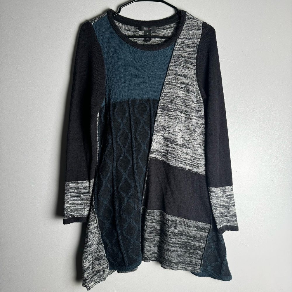 Patchwork Colorblock Sweater Tunic
